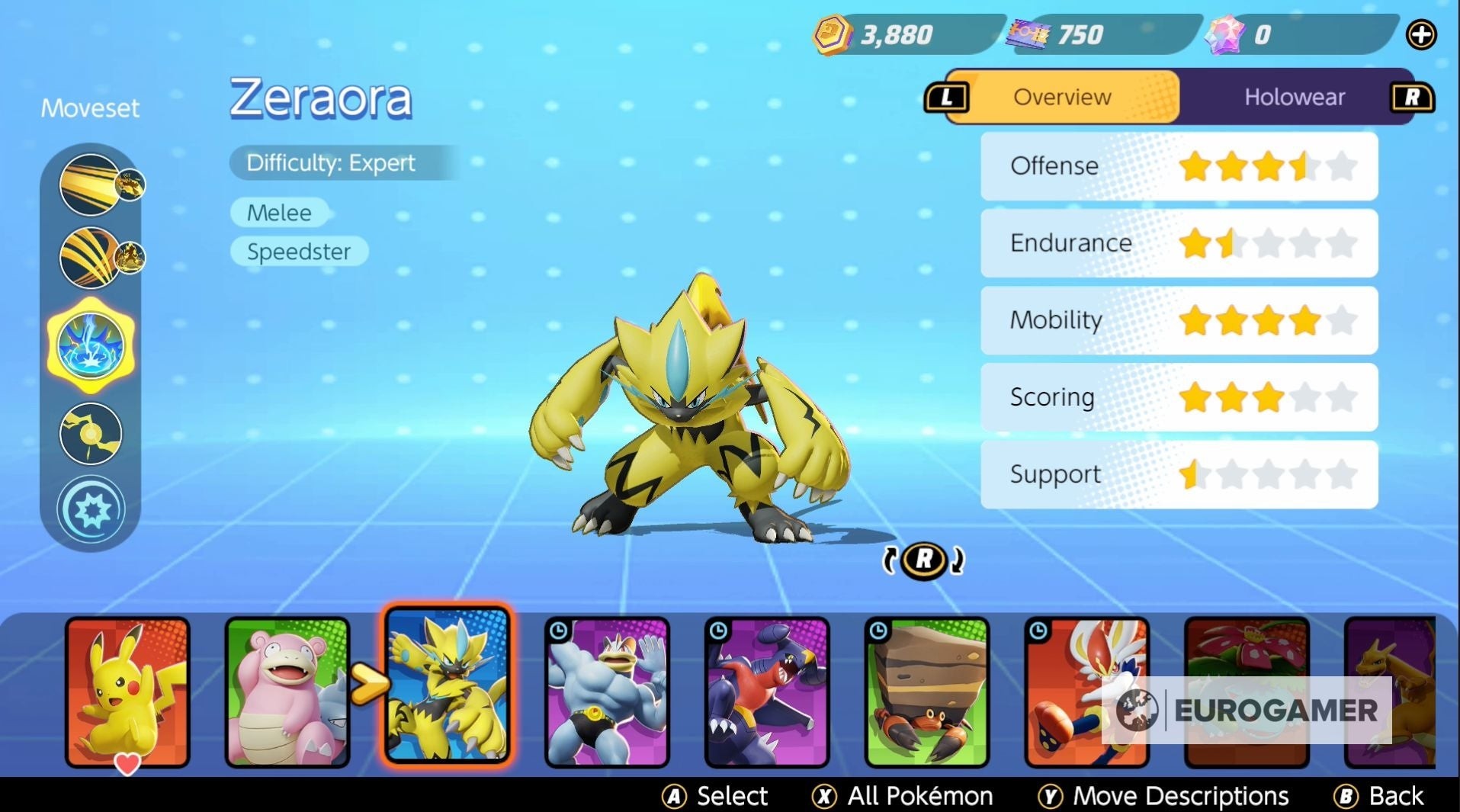 Zeraora tấn công trong Pokémon Unite